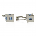 Blue Swarovski Cubic Cufflinks