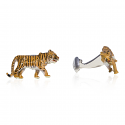 Tiger Cufflinks Swarovski Painted