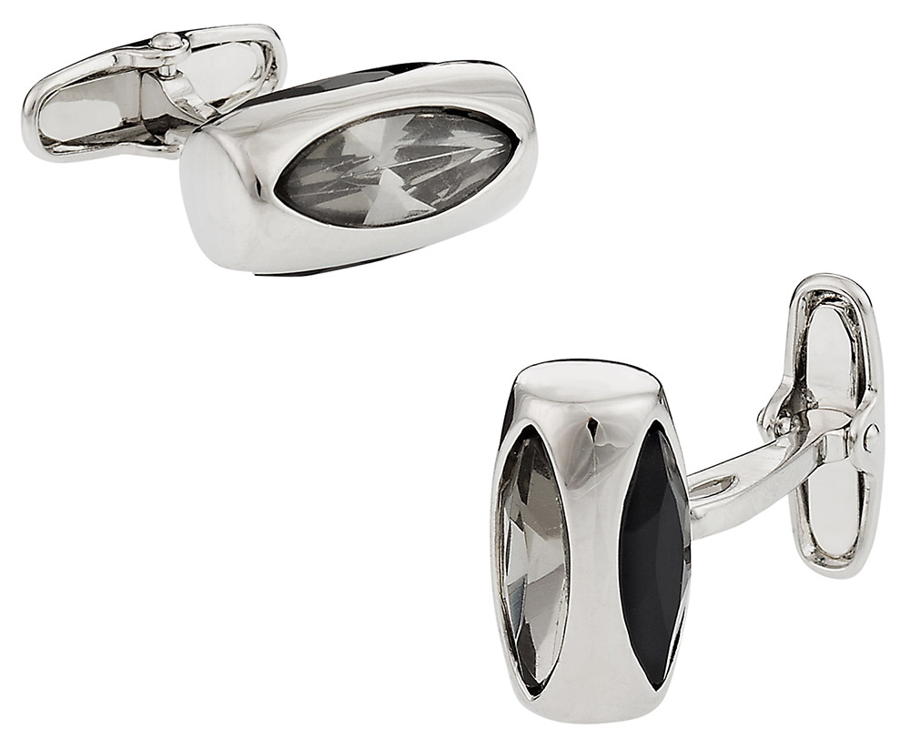 Michael Soho Design Black Gray Glass Vault Cufflinks