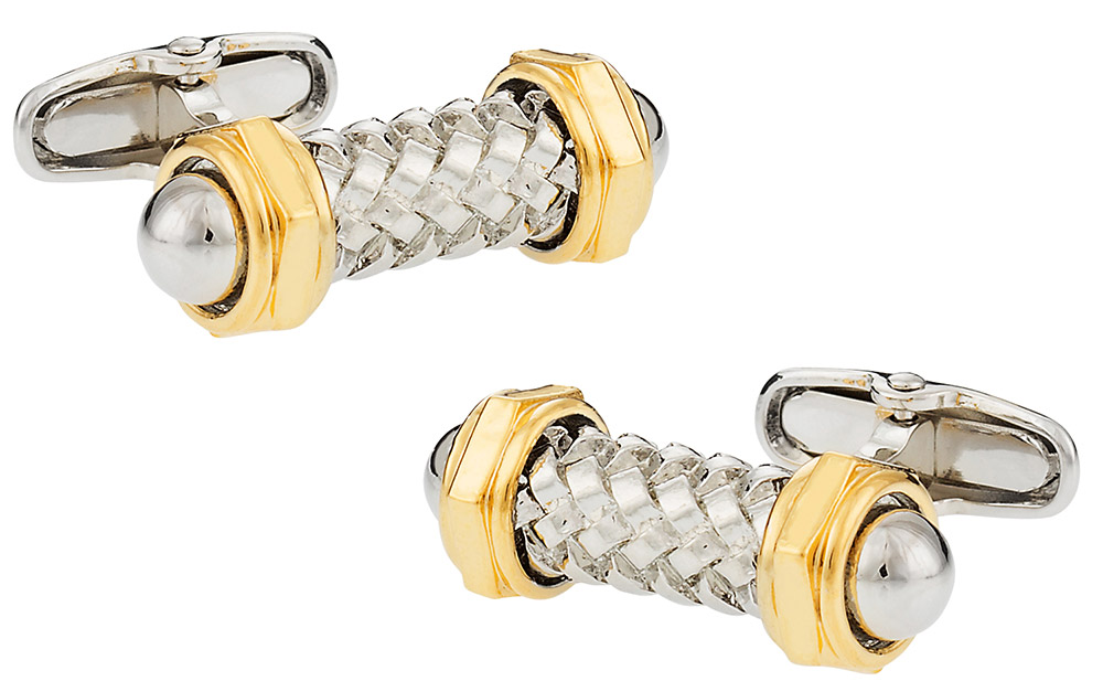 Michael Soho Design Capped Rod Cufflinks with Gold