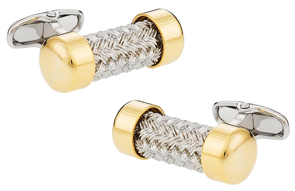 Michael Soho Design Gold Cap Pipe Cufflinks