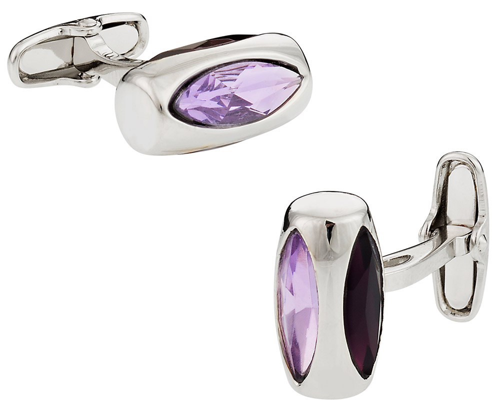 Michael Soho Design Purple Glass Vault Cufflinks