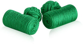 Log Style Green Knot Cuff Links