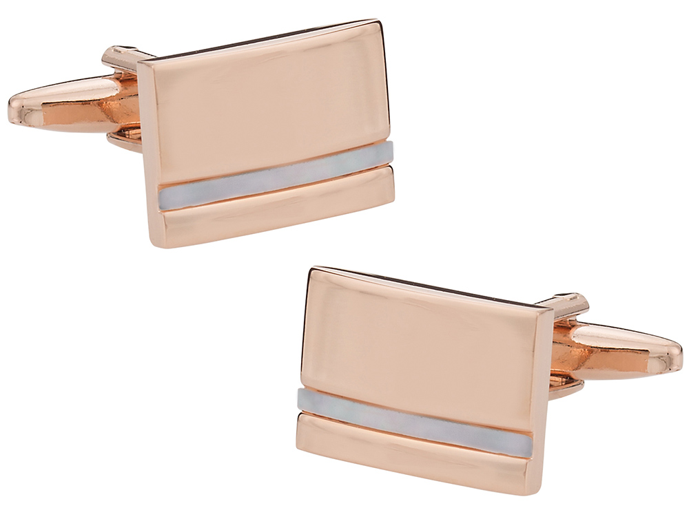Rose Gold Cufflinks with Mother of Pearl