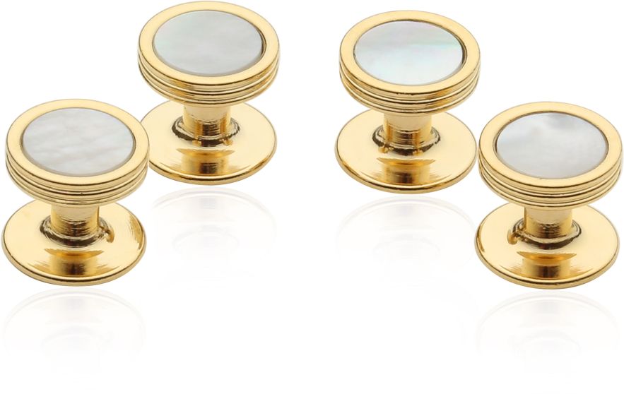 Mother of Pearl Studs in Gold Tone | Canada Cufflinks