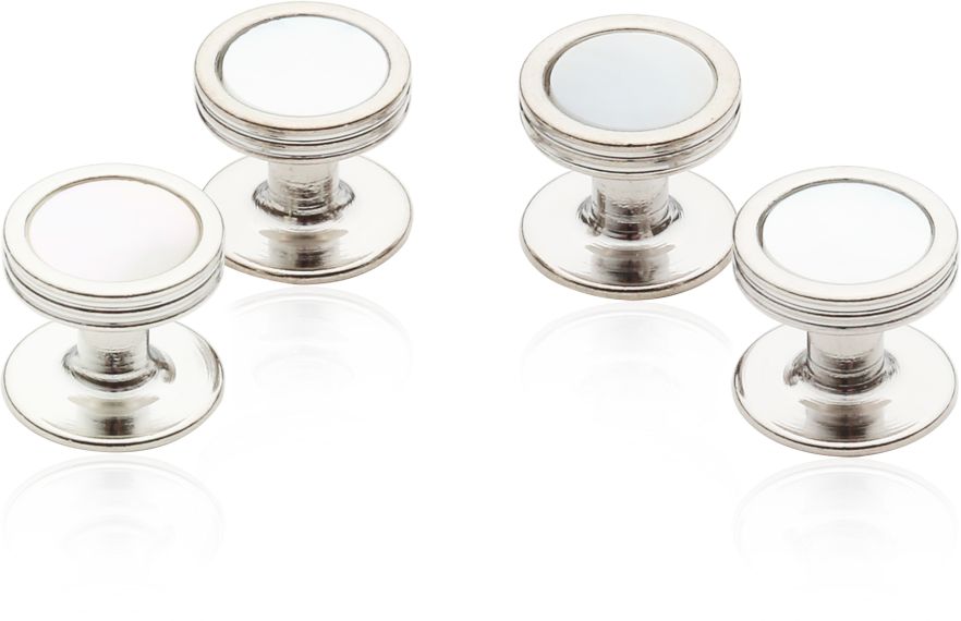 Mother of Pearl Studs in Silver Tone | Canada Cufflinks