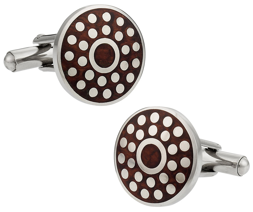 Wood and Dots Cufflinks