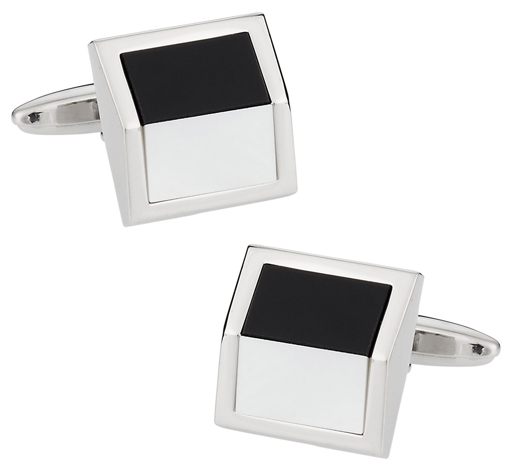 Angled Onyx Mop Cufflinks