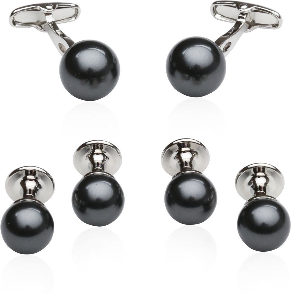 Black Swarovski Pearl Formal Set