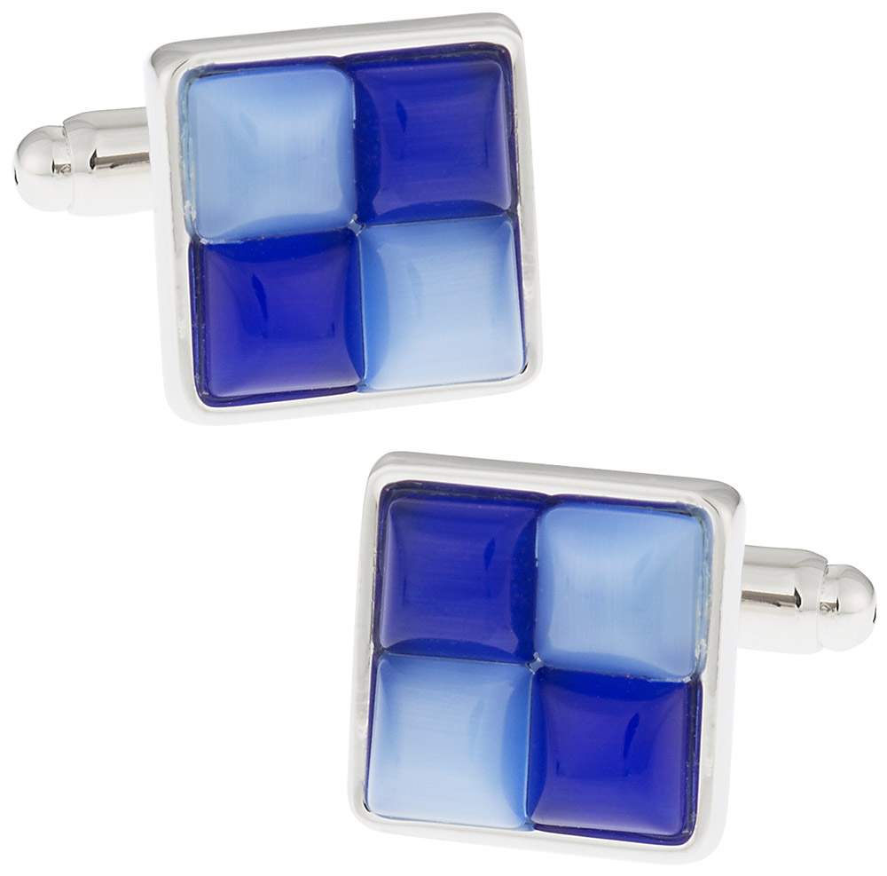 2 Blues Fiber Optic Cufflinks