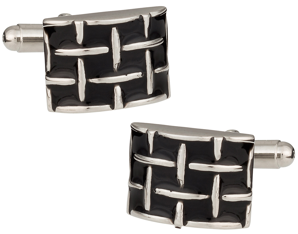 Black Woven cufflinks