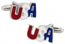 USA Cufflinks in Silver