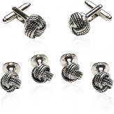 Silver Knot Tuxedo Stud Set