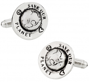 Save Our Planet Cufflinks in Silver
