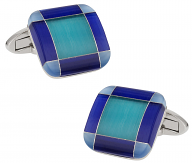 Blue Tone Glass Cufflinks