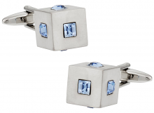 Blue Swarovski Cubic Cufflinks