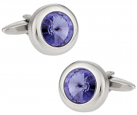 Purple Solitaire Crystal Cufflinks