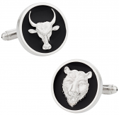 Bull & Bear Cufflinks Round