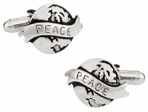 World Peace Cufflinks in Silver