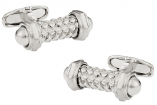 Michael Soho Design Capped Rod Silver Cufflinks