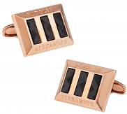 Carbon Fiber Heritage Rose Gold Cufflinks