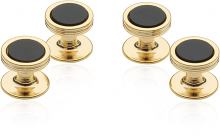 Onyx Studs in Gold Tone | Canada Cufflinks