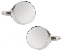 Round Silver Cufflinks