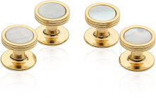 Mother of Pearl Studs in Gold Tone | Canada Cufflinks