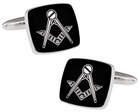 Silver Black Masonic Cufflinks