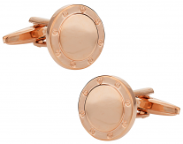 Rose Gold Cufflinks in Port Hole Design