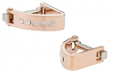 Crystal Wedge Cufflinks in Rose Gold