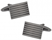 Classic Lined Gunmetal Cufflinks