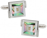 Abalone Square Bullseye Cufflinks