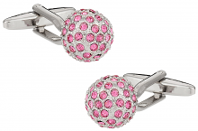 Crystal Pink Ball Cufflinks