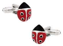 Red and Black Enamel Ladybug Cufflinks