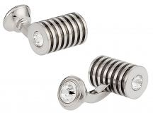 Silver Clear Swarovski Barrel Cufflinks | Canada Cufflinks