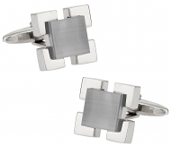 Gray Glass Medalliion Cufflinks