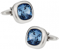 Denim Blue Crystal Cufflinks