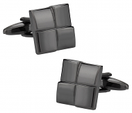 Four Piece Square Gun Metal Cufflinks