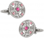 Detailed Pink Cufflinks