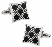 Black Plaid Cufflinks