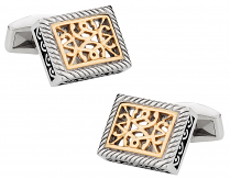 Ornate Two-Tone Stainless Steel Cufflinks | Canada Cufflinks