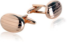 Rose Gold Cufflinks in Oval Stripes