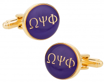 Omega Psi Phi Purple Gold Cufflinks