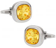 Swarovski Sunflower Yellow Crystal Cufflinks