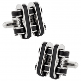 Edgy Stainless Steel Cufflinks