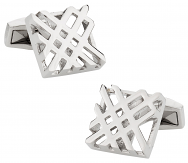 Hollow Check Design Silver Cufflinks | Canada Cufflinks