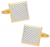 Gold and Silver Diagonal Cufflinks