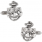 Silver US Navy  Anchor Cufflinks