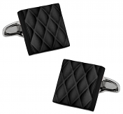 Quilted Metallic Black Cufflinks